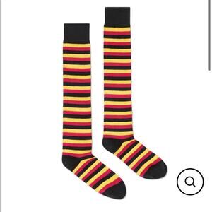 NWT rowing blazers over the knee striped socks -  black yellow and red